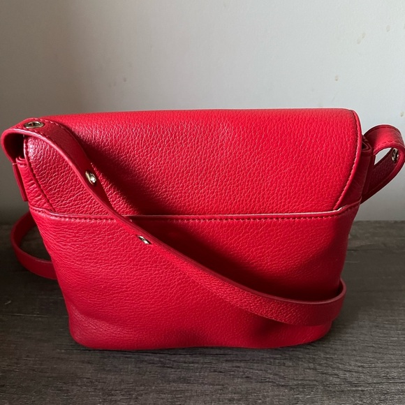 Talbots Small Red Leather Crossbody Bag - Picture 2 of 11